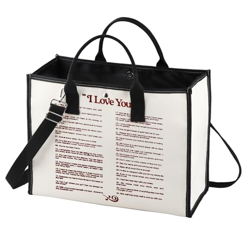 BWWKTOP Singer Album Canvas Tote Bag Singer Fans Gift Song Lyrics inspired Shoulder Bag For Women