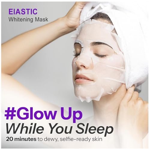 Korean Facial Mask 10 Sheets, Elastic Whitening &Tightening & Deep Moisture & Anti-Aging ,Niacinamide & Centella &Witch Hazel Water, Skin Softening Facial Mask, Korean Face Mask (Elastic Whitening)
