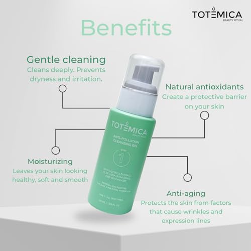 TOTEMICA Facial Cleanser, Gentle Face Cleanser for Sensitive Skin, Aloe Vera Face Wash with Witch Hazel & Panthenol, Cleansing Oil, Vegan Skin Care, Travel Size (1.69 Fl Oz)
