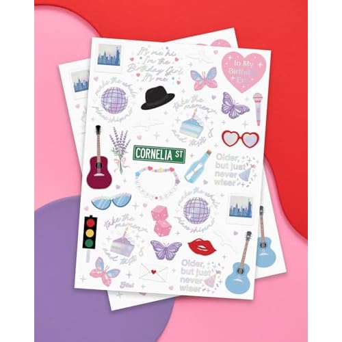 xo, Fetti Birthday Temporary Tattoos - 50 Iridescent Styles | Bday Decorations, Birthday Girl Party Accessory, Karma Theme Favor, Concert Gift, Cute Bday Supplies