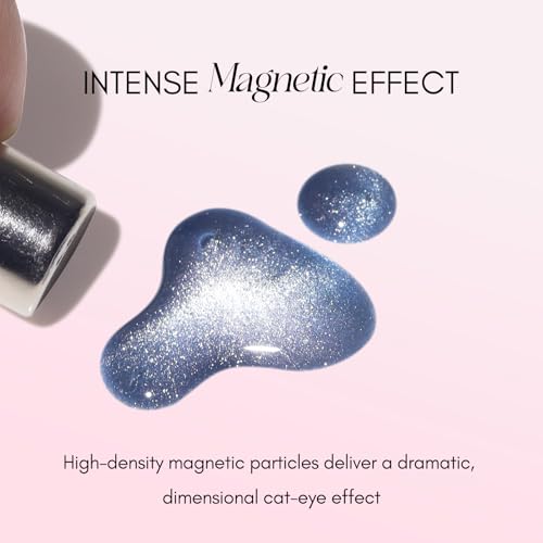 vettsy Magnetic Gel Nail Polish Set with Magnet, 6 Colors Cat Eyes Gel Polish Kit with Cat Eyes Effect for DIY Nail Art Manicure at Home (Galaxy Shine)