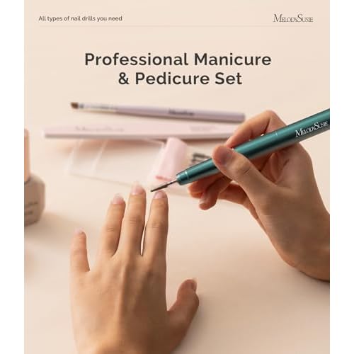 MelodySusie Portable Electric Nail Drill with Acrylic Nail Tool Storage Box