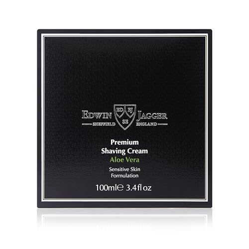 Edwin Jagger 99.9% Natural Premium Shaving Cream, 100ml Tub - Aloe Vera, 3.4-Ounce