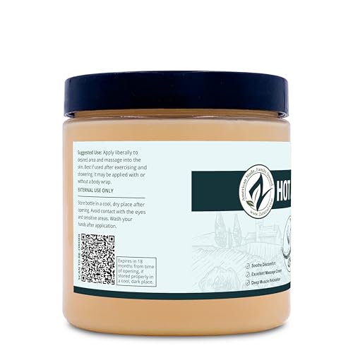 Zatural Hot Cream Relaxing Muscle Rub Gel Sweat Body Wrap Cream Skin Tightening Lotion Workout Enhancer Tighting Warming Massage Slimming, Sweat Gel (8 oz)