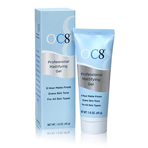 OC8 Professional Anti Shine Mattifying Gel: Oil Control Mattifier Formula for Face - Matte Finishing Gel Controls Oily Skin, Reduces Shine, Redness for Eight Hours - 1.6 Ounces
