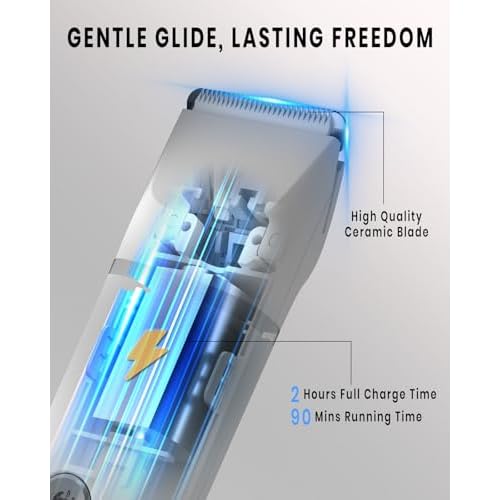 2-in-1 Bikini Trimmer for Women, Bikini Shaver with Dual Heads, Painless Body and Facial Hair Removal, Rechargeable Cordless Electric Razors for Face Chin Pubic Underarm Legs, IPX12 Waterproof, Pink