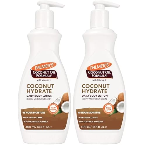 Palmer's Coconut Oil Formula Body Lotion for Dry Skin,Hand & Body Moisturizer with Green Coffee Extract & Vitamin E,Pump Bottle,13.5 Fl Oz,(Pack of 2)