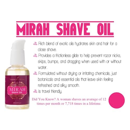 Young Living Mirah Shave Oil - Luxurious Shaving Blend for Silky Smooth Skin - Razor Bump Prevention - Premium Essential Oil - Meadowfoam & Exotic Baobab - 2 oz