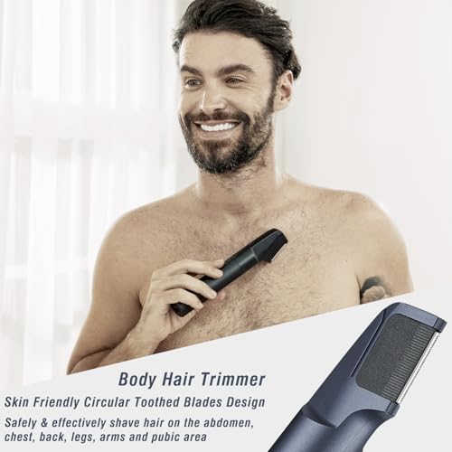 Beard Trimmers Kit for Men Precise Dial Adjustable 20 Lengths, 5-in-1 Electric Shavers and Hair Clippers Set - Body Nose Ear Mustache Hair Trimmers Razors Waterproof Wet/Dry - USB-C Charging Dock