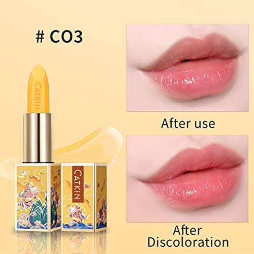 CATKIN 2Pcs Makeup Set Includes Natural Moisturising Lip Balm C01 and C03, Hydrating Lip Balm Chapstick Moisturising Lip Care with Vitamin E
