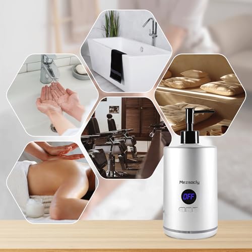Oil Warmer for Scented Oil£¬Massage Oil Warmer for Massage, Lotion Oil Warmer, Body Oils Heater for Spa, Salon and Barber Shops, with Two Oil Bottle Dispenser, Constant Temperature, Black