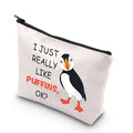 BDPWSS Puffins Gifts Puffin Bird Makeup Bag Puffin Bird Lover Gift Seabird Animal Lover Gift Puffin Bird Makeup Case I Just Really Like Puffins