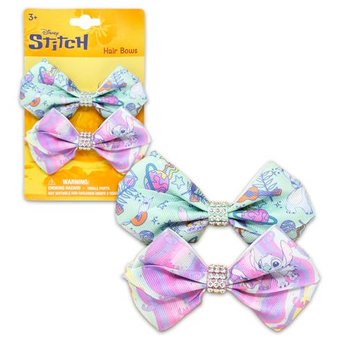 Lilo and Stitch Hair Accessories Set - Bundle with Bows, Hair Scrunchies, Barrettes, Hair Ties, Stickers, and More | Stitch Accessories for Girls, Kids