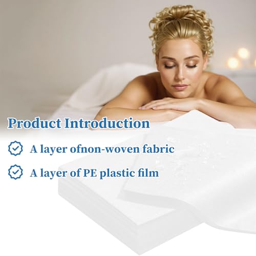 Disposable Bed Cover 31.5 * 71 inches, 200 Pieces White, Thick Breathable Non-Woven Massage Bed Sheet, Suitable for Hydrotherapy, Beauty Salons, Hospitals