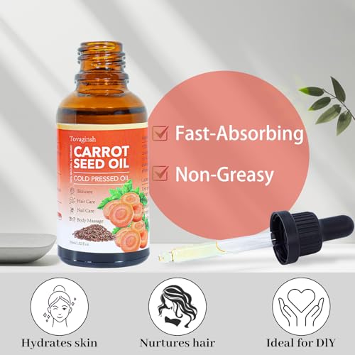 3Pack Organic Carrot Seed Oil for Hair & Skin, 100% Pure Natural Unrefined Duacus Carota Carrot Carrier Oil for Face and Lip Care, Scalp & Body Massage