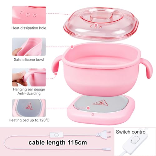 HURRISE Electric Hot Wax Warmer Machine for Hair Removal, 400ml Removal Wax Heater, 100W Silicone Pot Liner, High Power Performance, Large Capacity, Versatile Usage, Easy to Clean