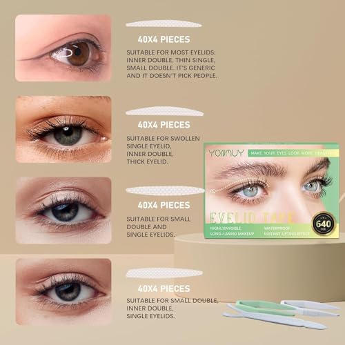 Double Eyelid Tape,Eyelid Lifter Strips,Eyelid Tape for Hooded Eyes Invisible,Hooded, Droopy Lids, Eyelid Tape for Hooded Eyes (640