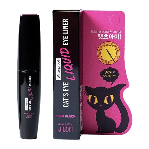 Jigott - Cat¡¯s Eye Waterproof Liquid Eyeliner (Deep Black), 0.31 OZ/9g