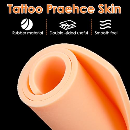 3mm Tattoo Practice Skins, Fake Skin Practice 12Pcs Tattoo 8x6" Double Sides Soft Rubber Blank Microblading Eyebrow for Supplies
