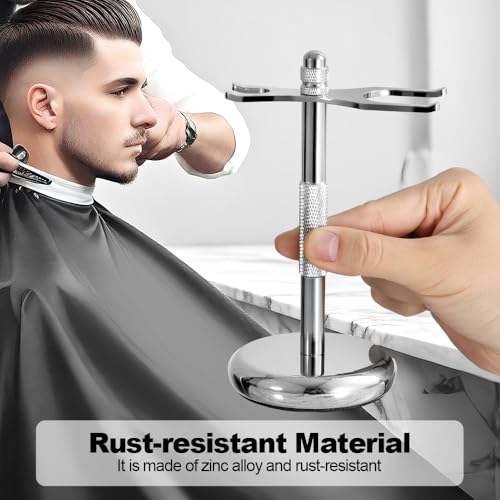 Safety Razor Holder Stand, Safety Razor Stand for Men, Razor and Shaving Brush Holder Stand, Metal Base for Added Stability and Long-Lasting Use
