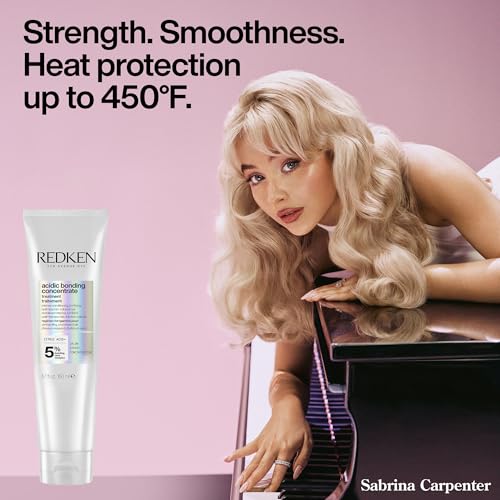 Redken Acidic Bonding Concentrate Leave In Conditioner - For Weak & Damaged Hair, Bond Building & Strengthening Hair Repair Treatment, Smooths & Provides Heat Protection