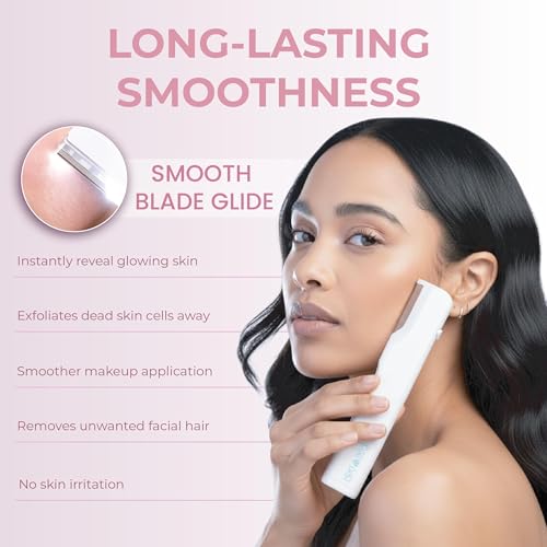 RIKI Ex Fuzz Off Dermaplaning Facial Tool, Stainless Steel Facial Razor for Peach Fuzz Removal & Gentle Exfoliation, At-Home Dermaplaning Tool for Smooth, Makeup-Ready Skin