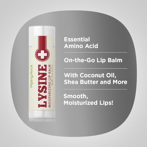 Piping Rock Lysine Lip Balm Stick | 0.15 Oz | Moisturizing and Soothing Ointment | Non-GMO, Gluten Free