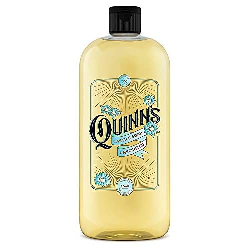 Quinn's Pure Castile Organic Unscented Liquid Soap 32 oz Alcohol Free Unscented Witch Hazel with Aloe Vera 16oz