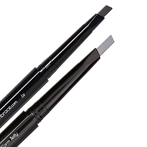 Eye Embrace Warm Gray Eyebrow Pencils: Warm Betty & Liz 2 Pack Bundle - Waterproof, Double-Ended Automatic Angled Tip & Spoolie Brush, Cruelty-Free