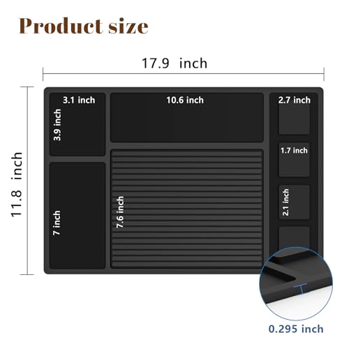 Adevar Magnetic Barber Mat for Clippers,Barber Station Organizer Mat for Beauty Tools,Professional Non-Slip Matt