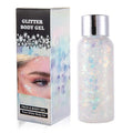 GL-Turelifes Mermaid Sequins Chunky Glitter Liquid Eyeshadow Glitter Body Gel Festival Glitter Cosmetic Face Hair Nails Makeup Long Lasting Sparkling 30g (#09 White)