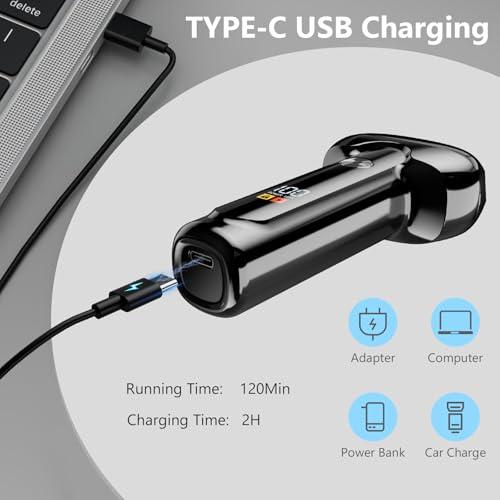 RUIM 3D Rotary Electric Shaver for Men, Waterproof Magnetic Shaving with Type-C Fast Charge, LCD Display, Travel Case - Ideal Gift for Dad, Men with Sensitive Skin