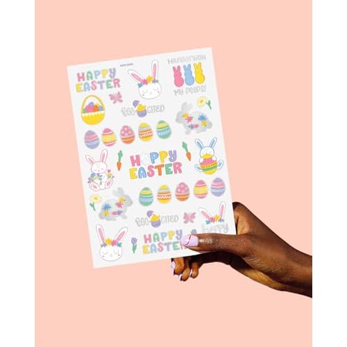 xo, Fetti Easter Party Supplies Temporary Tattoos - 48 Glitter Styles | Easter Bunny Decorations, Easter Basket, Easter Eggs Activity, Spring
