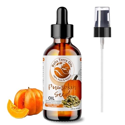 Bella Terra Oils - Organic Pumpkin Seed Oil 2oz - Pure Organic Pumpkin Essence, Boasting Linoleic Acid & Vitamin A, For Skin That Tells a Tale of Elegance