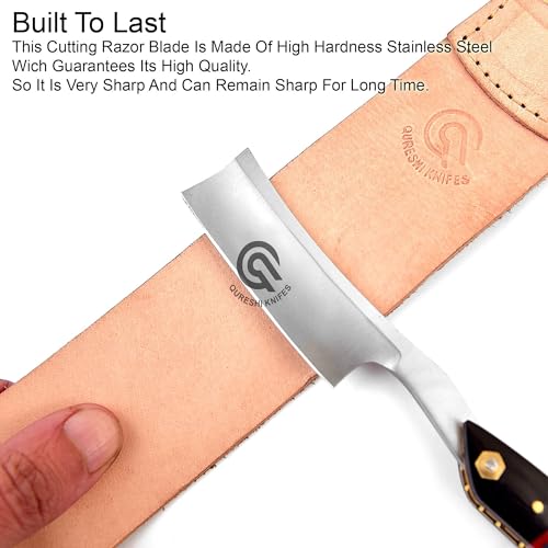 Professional Straight Razor with Leather Strop - Straight Edge Barber Razor Premium for Men & Women (Stainless Steel Blade)