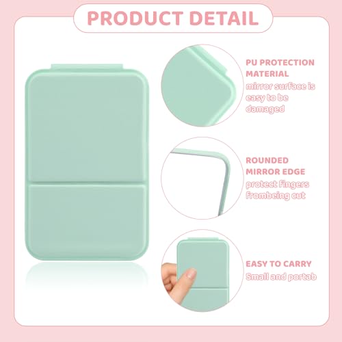 15 Pcs Compact Mirror Bulk, 4.2'' Folding Pocket Mirror for Women, Portable Makeup Mirror for Party Gift Camping Office Home (White Green Pink)