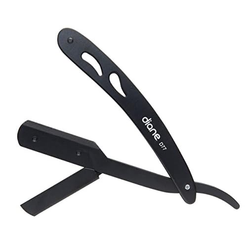 Diane Professional Straight Edge Shaving Razor, Black, 0.15 lb