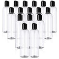 Zubebe 36 Pcs Plastic Travel Bottles with Disc Top Flip Cap Empty Refillable Squeeze Travel Containers for Shampoo Lotions Cream Toiletries Liquid Body Soap (Clear, 8 oz)