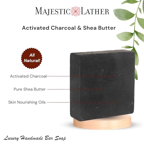 Activated Charcoal & Shea Butter Luxury Bar Soap for Face, Body, Oily & Sensitive Skin, Eczema, Psoriasis and ACNE. Purifying & Nourishing