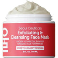 SeoulCeuticals Korean Face Scrub - Exfoliating Face Mask Skincare K Beauty Mask for Glass Skin - Kaolin Clay + Charcoal Cream Exfoliant Mask 2oz