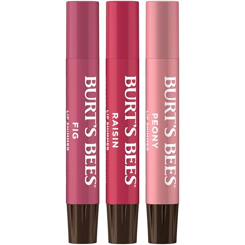 Burt's Bees Lip Shimmer Nude Collection; Luminescent Color; High Impact, Instant Moisture; with Shea and Cocoa Butters; 100% Natural Origin; 3 Warm Shades; Value Pack, 3 Tubes x 0.09 Oz