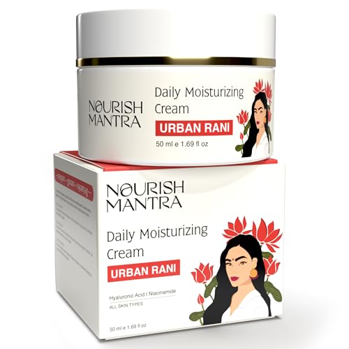 NOURISH MANTRA - Urban Rani Daily Moisturizing Cream | Face Cream Made With Hyaluronic Acid, Niacinamide & Sea Buckthorn | Moisturizer for All Skin Types | Hydrates & Nourishes Skin | 50 ml
