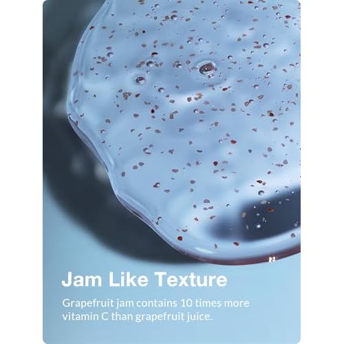 Kustie Grapefruit Jam Body Wash, Exfoliating Shower Gel with Strawberry Seeds, Grapefruit Extract & Squalane ? Refreshing, Brightening & Nourishing Cleanser for Dry & Sensitive Skin, 19.6 fl oz