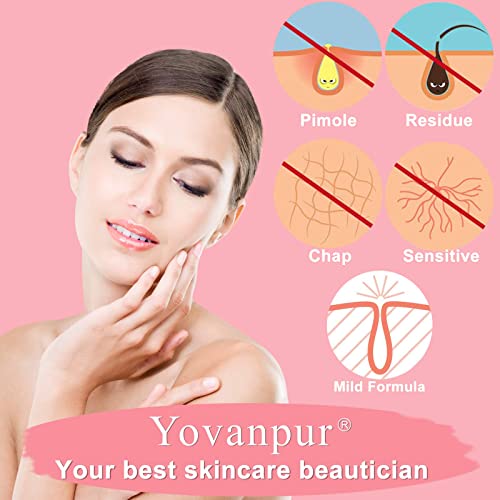 Hard Wax Beads for Hair Removal, Yovanpur 21oz Hard Wax Beans for Face Eyebrow Armpit Brazilian, Waxing Beads for Refill with 20 Wax Sticks