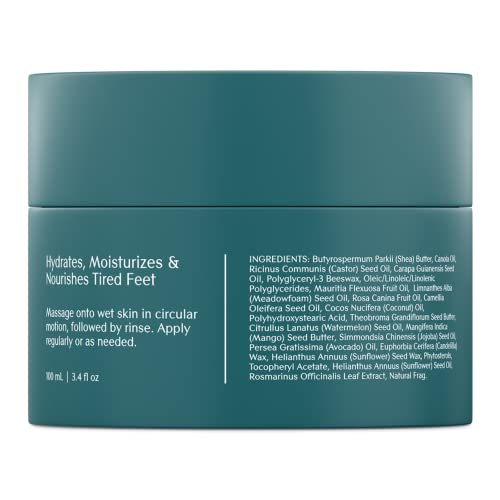 Bare August Foot Cream & Heel Balm Butter lotion for Soft, Smooth & Healthy Feet - Foot Moisturizer and Callus Cream Softener to Repair Rough, Dry, Cracked Feet (3.4 fl oz) (Pack of 2)