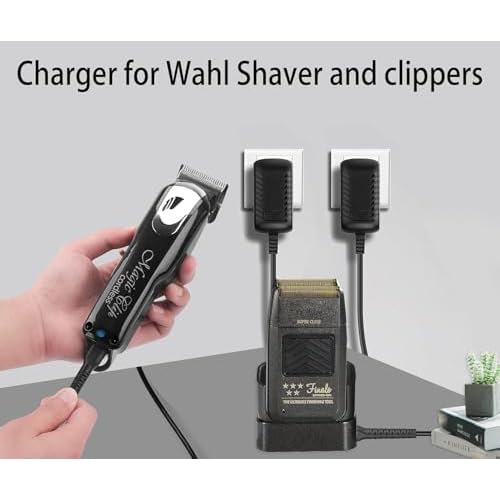 Replacement 4V Charger for Wahl Magic Clip Senior Sterling-4 Designer 100th Aniversary Metal Edition Cordless Clipper, Professional Charger Cord for Wahl 8164 Finale Shaver Trimmer