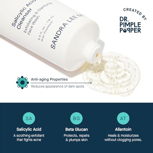 SLMD by Dr. Pimple Popper - Salicylic Acid Cleanser (2 fl oz) Exfoliating Gel Cleanser Face Wash Acne-Prone Skin - Face Wash Helps Reduce the Appearance of Blackheads & Whiteheads