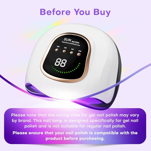 Gugusure 2025 Upgrade 200W UV Nail Lamp. Nail Dryer for Gel Polish with Auto Sensor and 4 Timer Settings, Professional Curing Lamp Light with 42 LED Beads for Salon and Home.Ideal Gift for Nail Lovers