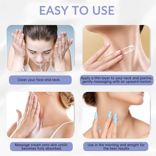 Neck Firming Cream, Tighten and Lift Neck Cream, Anti-Aging Neck Creams for Tightening Sagging Skin and Hydrating, Help Reduce Fine Lines & Wrinkles - 1.7 oz