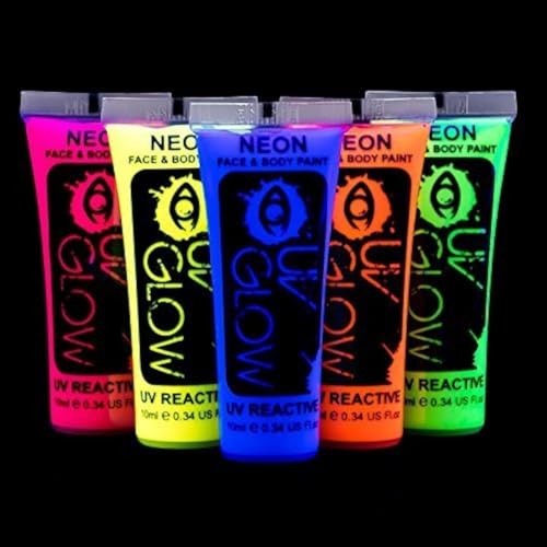 Blacklight Face and Body Paint 0.34oz - Neon Fluorescent (0.34 Fl Oz (Pack of 5))